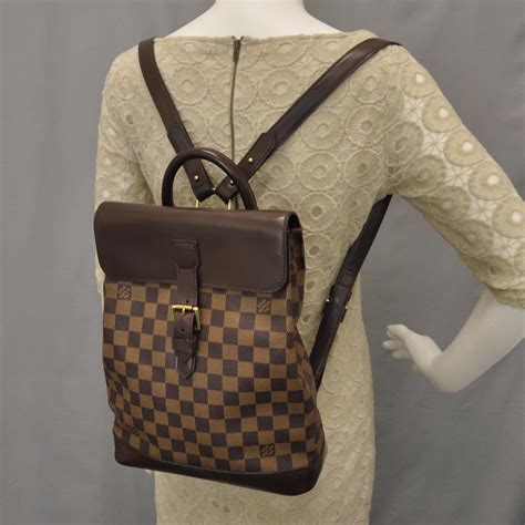 LOUIS VUITTON Damier Ebene Soho Backpack